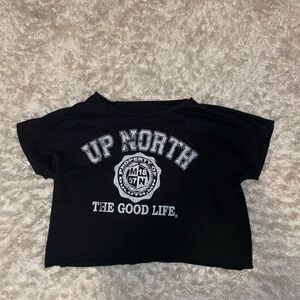 Black cropped t shirt